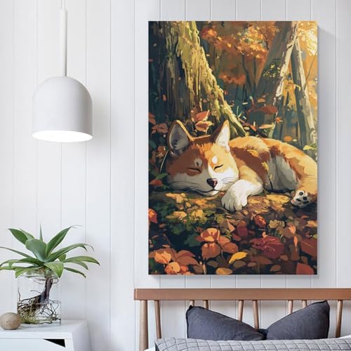 Cuadros decorativos de Shiba Inu e impresiones de lienzo para dormitorio 5
