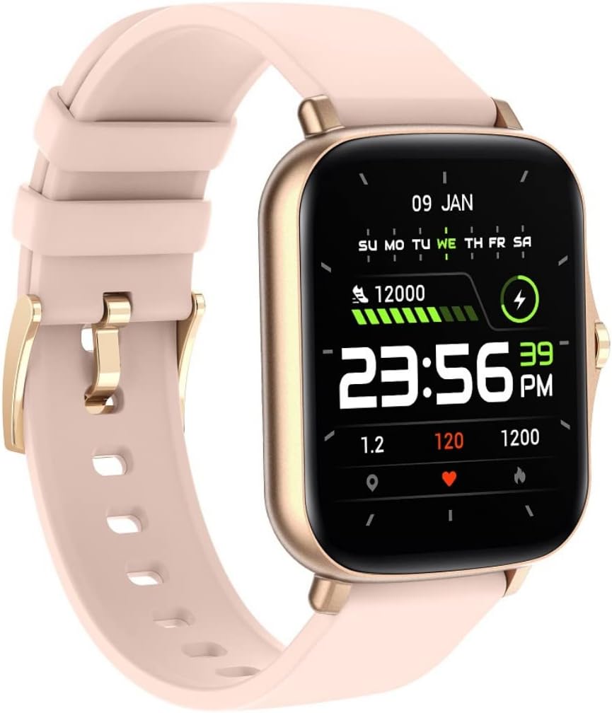 MICROFIT PRO 1.69 inch BT Calling, Voice Assistant Smartwatch, Inbuilt Music Storage, Inbuilt Games, Voice Recorder (Gold pro)