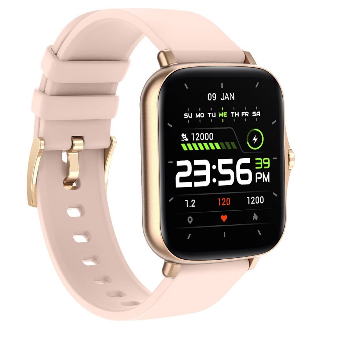 MICROFIT PRO 1.69 inch BT Calling, Voice Assistant Smartwatch, Inbuilt Music Storage, Inbuilt Games, Voice Recorder (Gold pro)