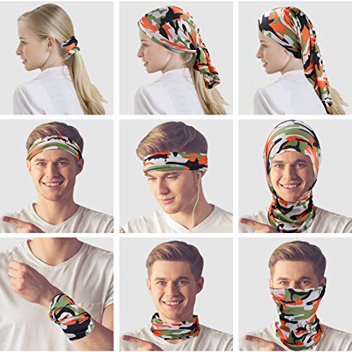 LUOLIIL VOE 5 Pieces Sun UV Protection Face Mask Neck Gaiter Windproof Scarf Sunscreen Breathable Bandana for Sport&Outdoor