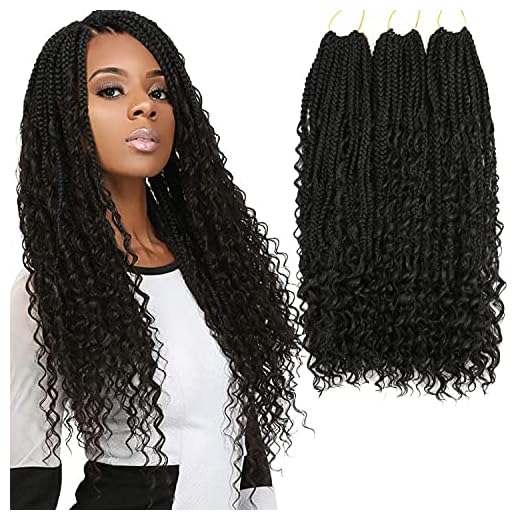 7 Packs Crochet Box Braids- 20 Inch Boho Box Braids Crochet Braids Hair Bohomian Box Braid Crochet Hair Synthetic Braiding Hair Goddess Box Braids Crochet Hair for black women(20 Inch, 1B)…