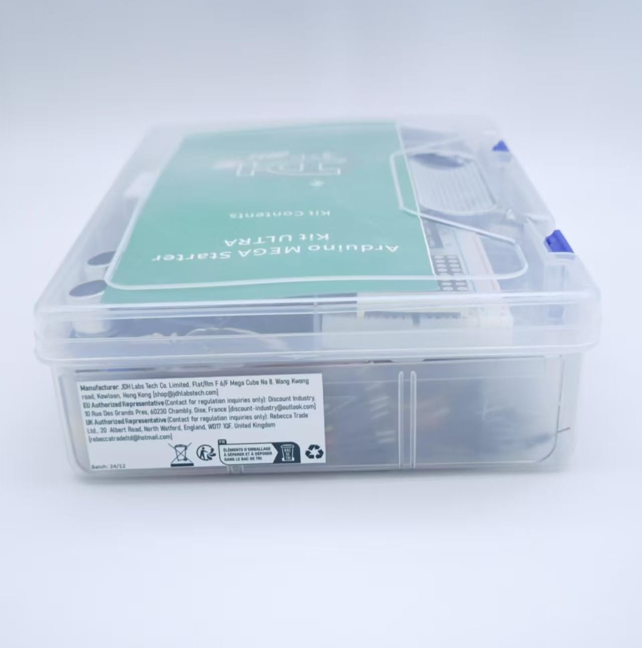 Mega 2560 Starter Kit Ultra (100% Compatible con Arduino IDE) con Porta baterías, WiFi, Bluetooth, Sensores, Modules, Kit de Resistores y Componentes: >220 Elementos!