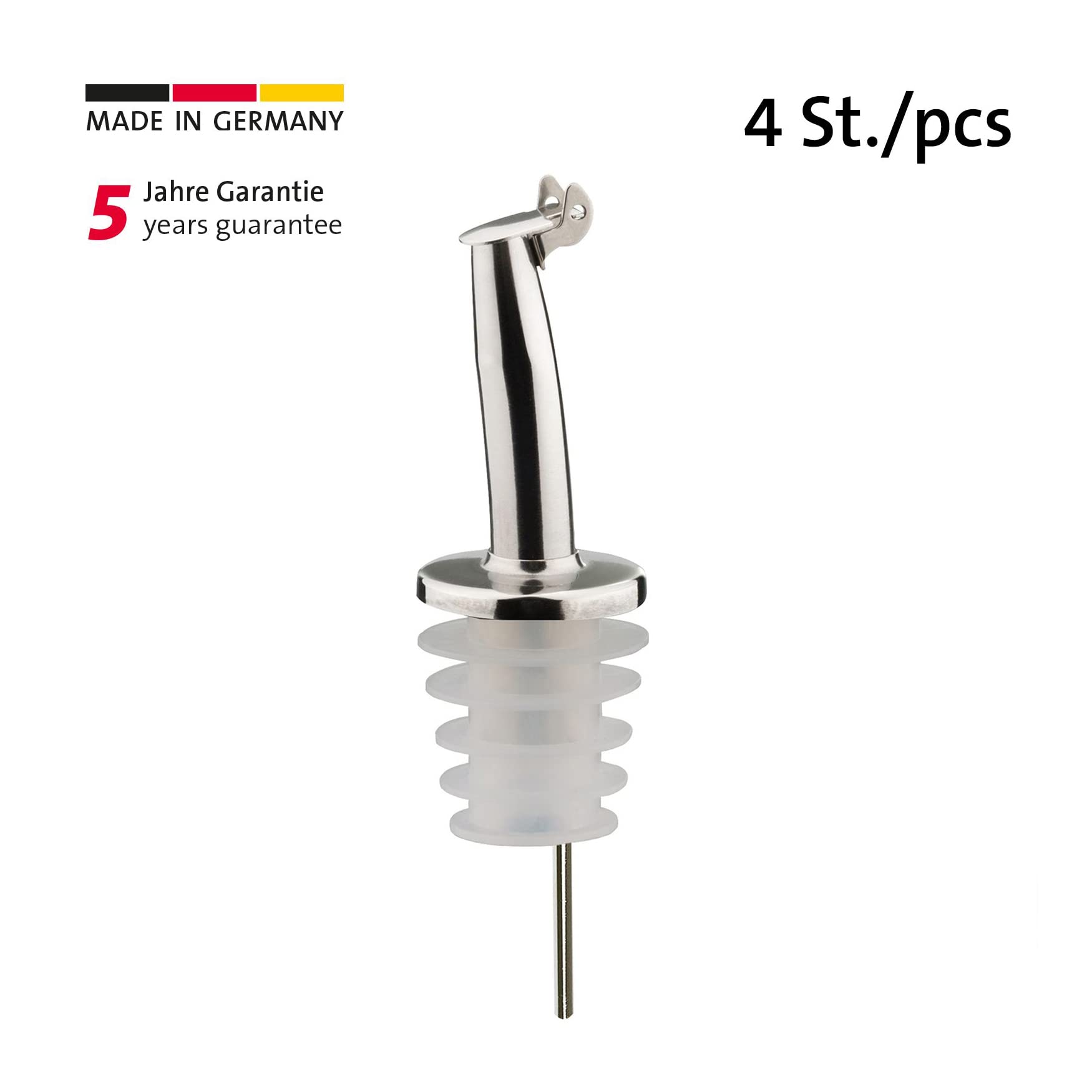 5 Becs Verseurs Pour Spiritueux/Huile/Vinaigre Pour Bouteilles, Avec Bouchon à Clapet, Avec Tube