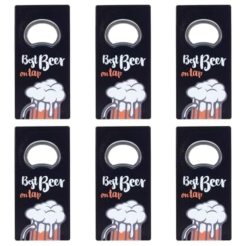 Purdaz 6PCS Beer Bottle Opener,Square Bottle Opener,Magnetic Bottle Openers-Modern Pattern Design,Magnetic Suction-Flat Bottle Opener for Bar, Party, Home,Kitchen Cover