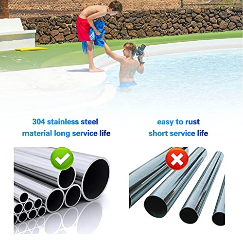 Pool Handrails Swimming Pool Handrails, Premium 304 Stainless Steel Rust Proof Swimming Pool Bend Handrail, Sliver