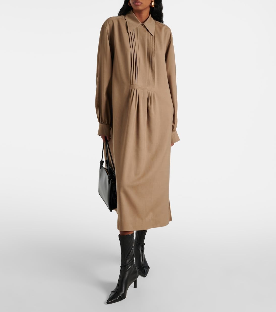 Arqa Leather Sock Boots for Women Closed Pointed Toe Kitten Heel Ankle Boot with Buckle Strap Pull-on Dress Booties