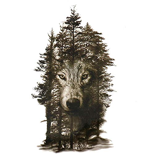 GUCTOP Set Of 2 Temporary Tattoos 3D Waterproof Tattoo Arm Tattoo Sticker(Wolf)