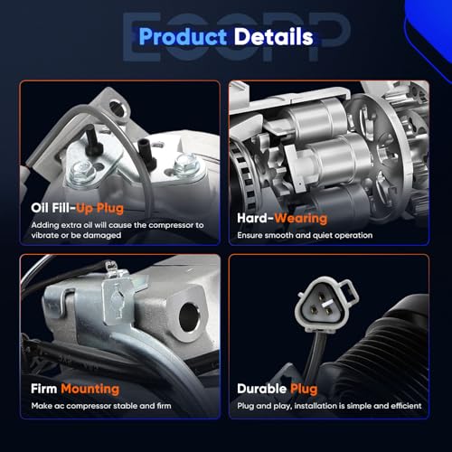 Image of ECCPP A /C Compressor with Clutch Fit for Toyota Tundra 5.7L 2007-2021 | Fit for Toyota Tundra 4.6L 2010-2019 Fast Cooling AC Compressor
