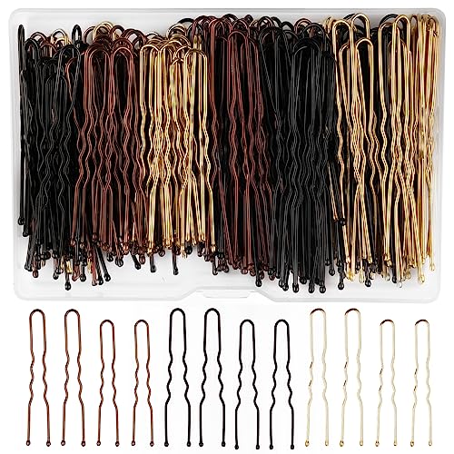 Weysoo 210 Stück Haarnadeln, Metall Wellenform Haarklammern, Bobby Pins, U-Haarklammern, , Spirale, Haargummi, Haarspangen Set mit Aufbewahrungsbox für Kinder, Mädchen, Friseursalon