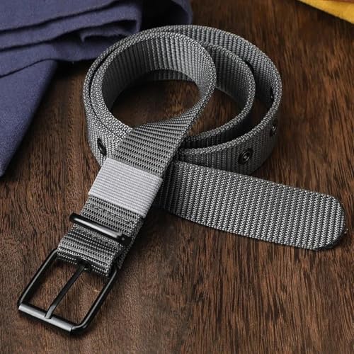 Perforated Canvas Men's Needle Buckle Belt - Versatile For Jeans & Military Training3