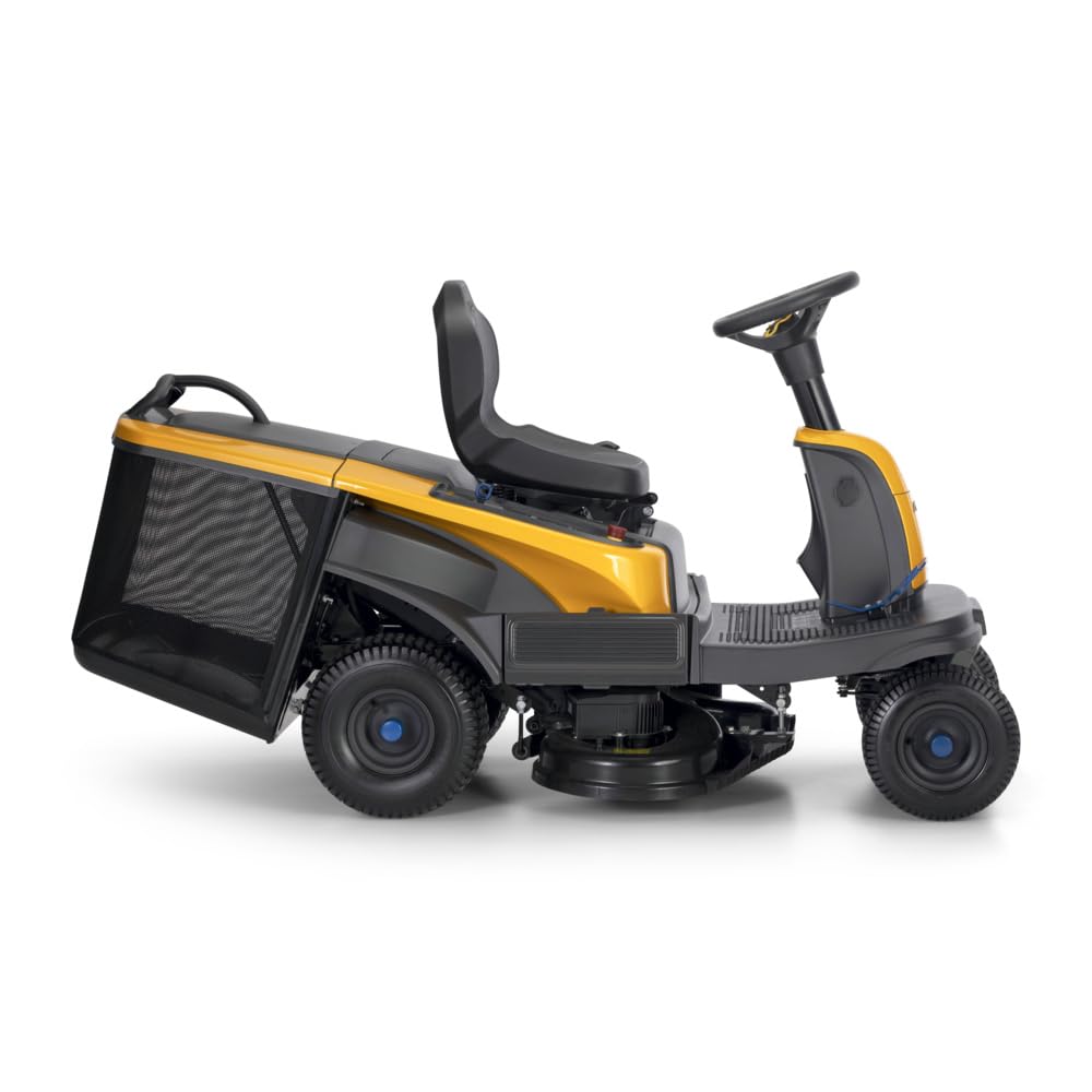 STIGA 372e Swift Tondeuse Autoportée À Batterie, 72 cm, 48V – 4 Batt. (2x7.5Ah+2x5Ah), Plateau Bi-Lames – Pelouses jusqu'à 1 600 m² (2 400 m² en ECO), Jaune