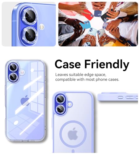 Éviter les rayures objectif iPhone 16 Plus avec le verre trempé Matekxy bleu - 7