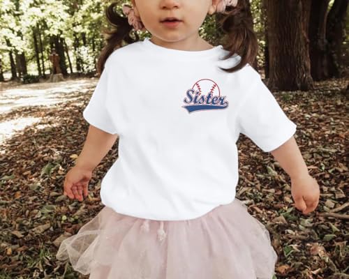 image for FRYAID Toddler Baseball Sister Shirt Baby Girl Baseball Outfit Big Sis