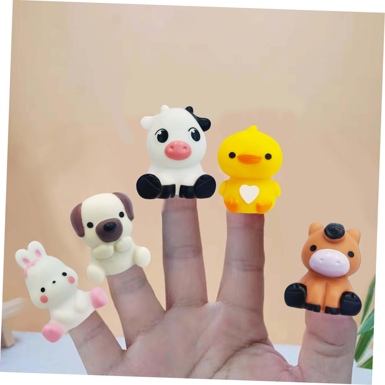 Uonlytech Títeres de Dedo de Animales de Granja para Niños Conjunto de 10 Flexibles y Livianos Perfectos para Fiestas Disfraces y Espectáculos de Dedos