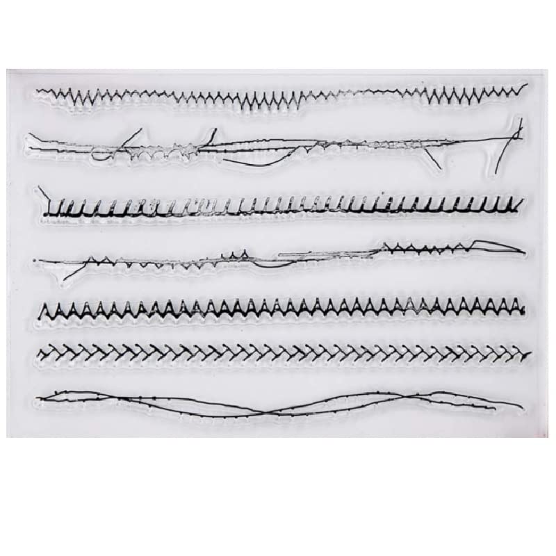 1pc Sewing Thread Line Clear Stamp for Card Making Decoration and Scrapbooking 11x16cm