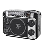 FM Am SW Radio, Altavoz con Reproducción USB, Ajuste Fácil, Funcionamiento de Baterías, para Pescar, Acampar, Programas de Entrevistas, Noticias, Deportes (Enchufe de la UE)