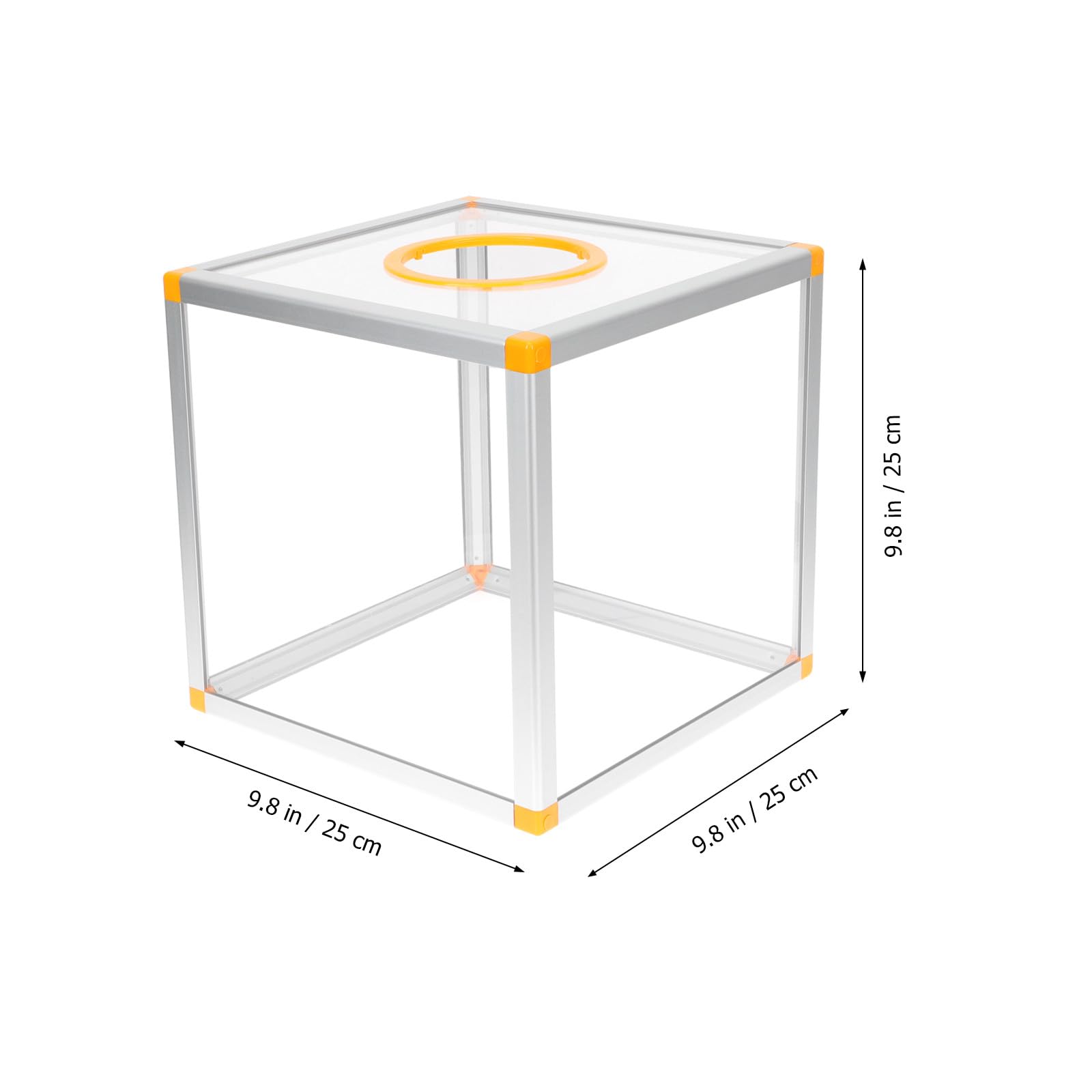 PRETYZOOM Caja de Rifa Empresarial Roja Transparente 25x25x25 Cm para Donaciones y Fiestas, Contenedor Cúbico Multifuncional para Sorteo y Eventos
