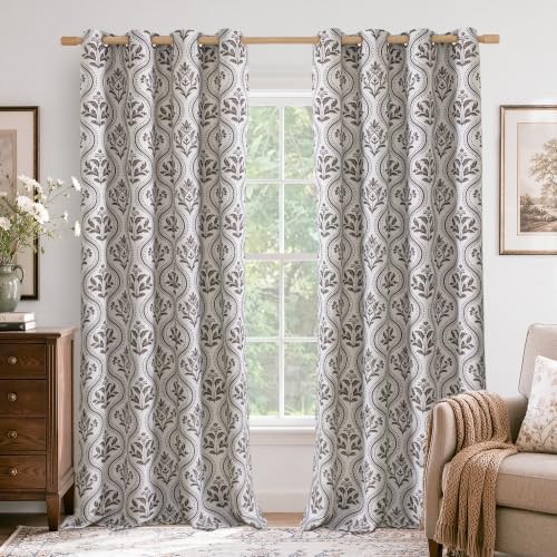 Amazon – YoungsTex 2-Panel Brown Floral Linen-Blend Curtains - $11.98– - image 1