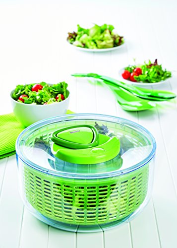 ZYLISS Easy Spin Salad Spinner, Large, Green, BPA Free