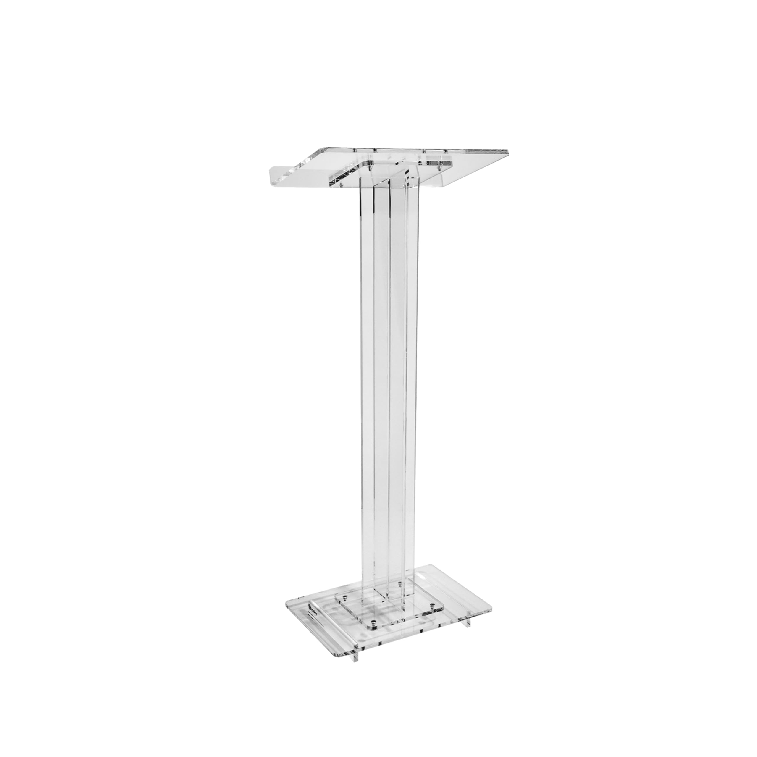 Kingdom Lightweight and Small Single Column Design Economy Clear Acrylic Lectern - Easy to Move and can Fit in a Small Room for a Meeting or