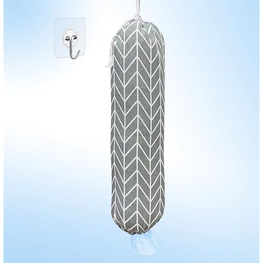 22 x 9 inch Corn Grain Gray Multi-purpose Grocery Bag Holder With A Hook for Plastic Bags, Effective Storage Solution