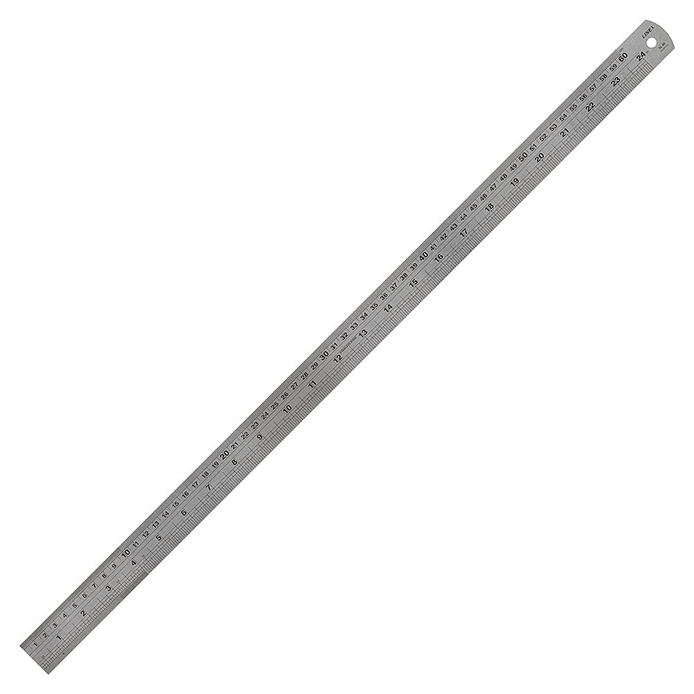 LINEXRuler 60cm, Stainless Steel, with Imperial and Metric Markings