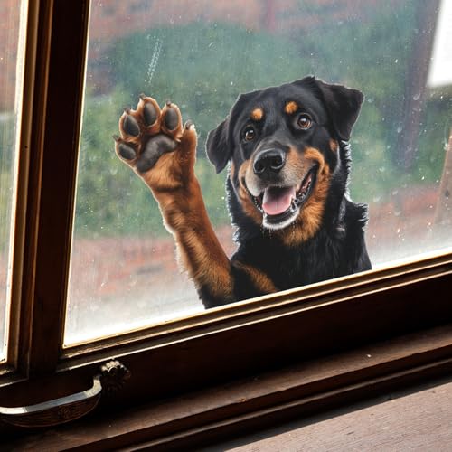 Vinilos adhesivos 3D de perro Rottweiler para decoración miniatura 6