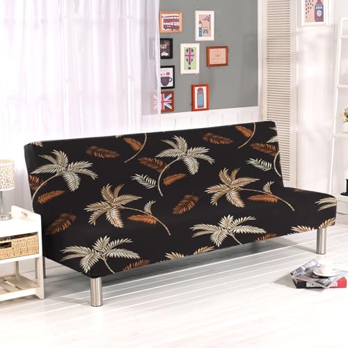 Housse de protection de canapé-lit sans accoudoirs, de futon 3 places, en polyester élasthanne extensible, élastique, pliable, pour canapé-lit pliable sans...