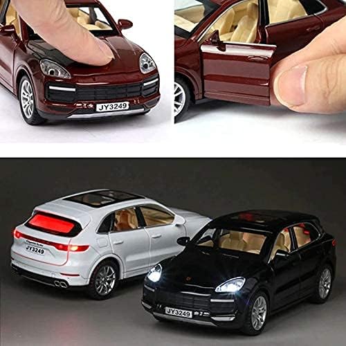 Image of Metal Pull Back Diecast Car 1:32 Porche Cayenne Pull Back Car Model with Sound Light Boys Gifts Toys for Kids【Pack of 1】