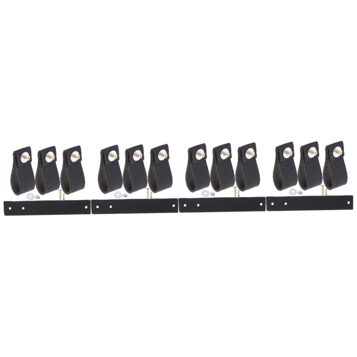 BESTonZON 16pezzi Pomelli Per Pelle Pu Anticollisione Maniglie Per Mobili e Comò Per Arredamento Casa e Sicurezza Texture Liscia Nera