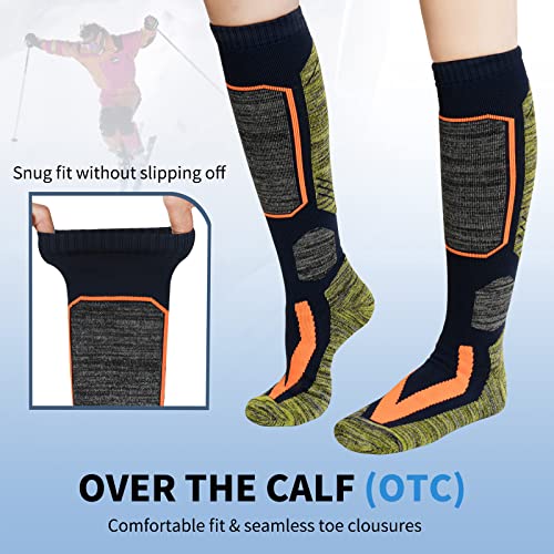 Opliy Ski Socks 2 Pairs Pack,Knee High Socks For Men Women Unisex Thick Snow Skiing Snowboard Socks  thumb #6