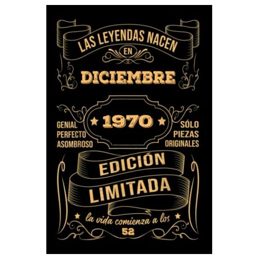 Cumpleaños Vintage Leyendas Nacen en Diciembre 1970: Regalo de 52 cumpleaños para mujeres y hombres, regalo de 52 cumpleaños para él/ella, Cuaderno Diario | regalos de Diciembre
