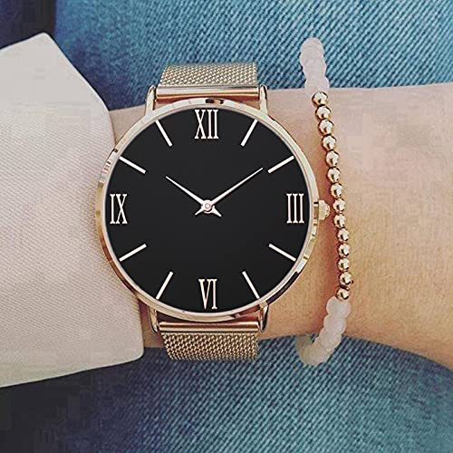 FeiWen Damesmode Luxe Analoge Quartz Horloge Rose Goud Roestvrij Stalen