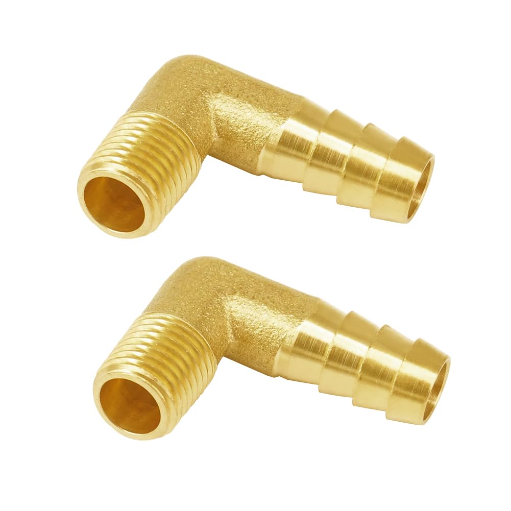2x Messing 90° Winkel-Schlauchverbindung – 1/4" Barb X 1/8" NPT Außengewinde Von Aoaof