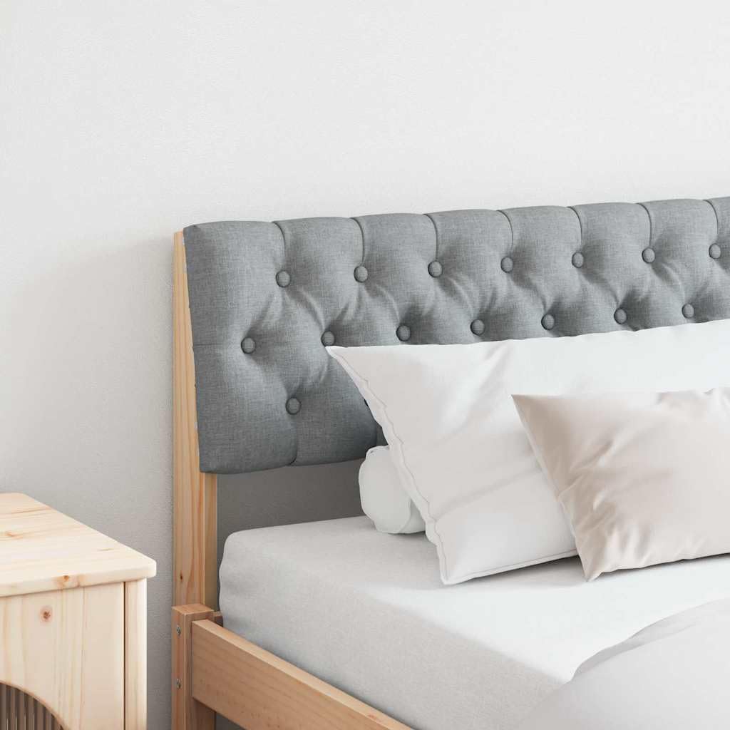 vidaXL Tête de lit capitonnée Gris Clair 180 cm Pin Massif, Tête de lit rectangulaire en Tissu, Moderne et stylée, Meuble Confortable, Facile à Assembler, Parfait pour la Chambre