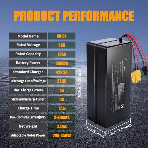 Image of 36V 10Ah 360Wh Lithium Battery Pack for Jetson Bolt Pro E-Bikes, Genuine with 15A BMS, Compatible with 200W-350W Motors, E-Scooters, ATVs, Electr Features Authentic OEM-Grade
