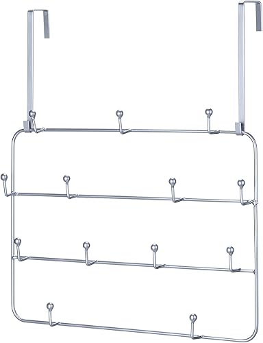 Hotop Percha de metal multiusos para colgar sobre la puerta, colgador decorativo sobre la puerta para abrigos, sombreros, batas, ropa, toallas (1,