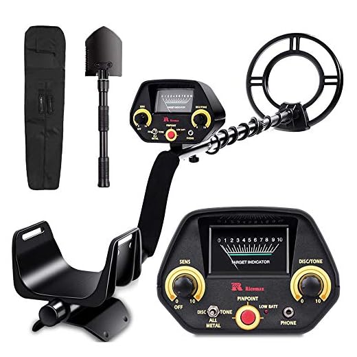 RM RICOMAX Metal Detector for Adults & Kids - High-Accuracy, View Meter, Four Detection Modes [DISC/Tone/Full Metal/Pinpointer Mode], 10 Levels of Sensitivity Adjustment, 10-inches Search Coil