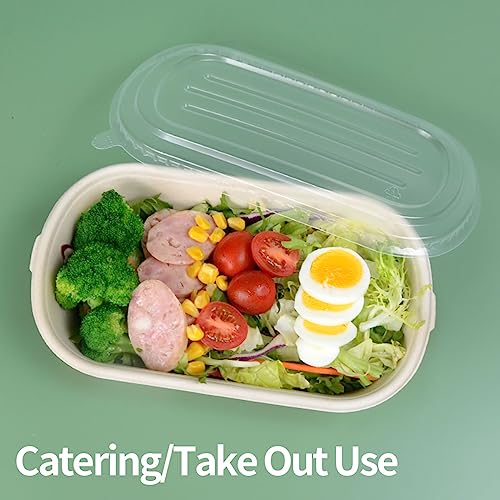 Aichef 32 OZ LARGE RECTANGLE BOWL WITH LID 50 Pack 32 Oz Paper Bowls With Lids For Salad, Pasta, Nacho, Burrito, Deep Large Paper Meal Prep Containers With Lids Take Out Food Containers thumb #3