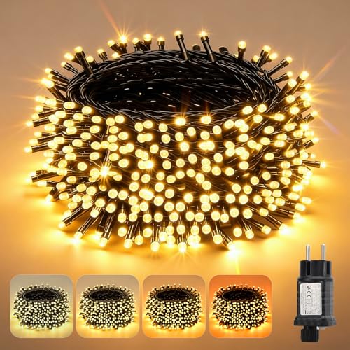 SALCAR LED Lichterkette Weihnachten 20m 300er, Wasserdicht...