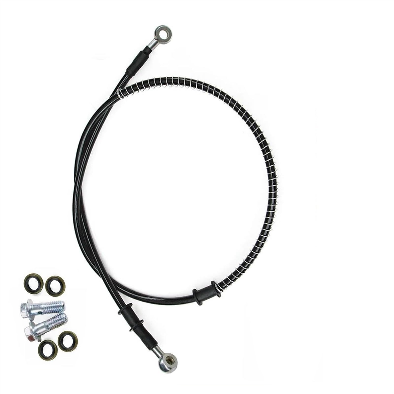 Motorbike Part 400mm/40cm-2300mm/230cm M8 28°-28° Motorcycle Braided Steel Hydraulic Brake Line Clutch Oil Hose Tube Pipe(1200mm)