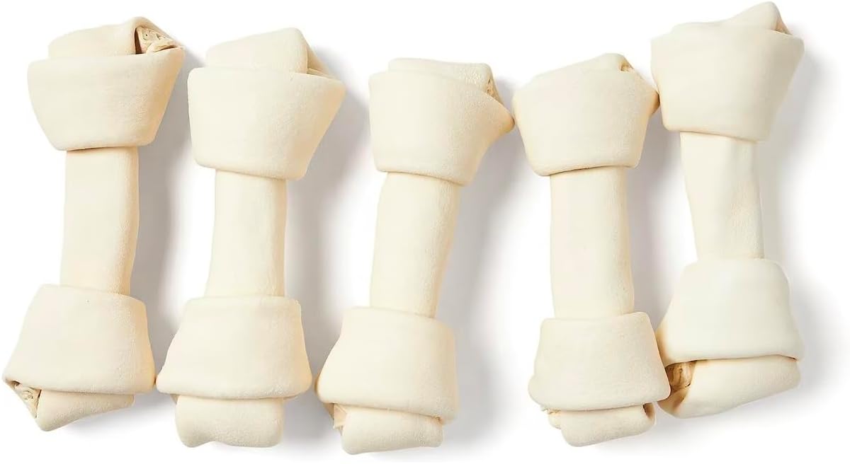Dog Dental Health Removes Plaque and Stimulates Gums 6 to 7 Inch Rawhide Bones (10 Bones)