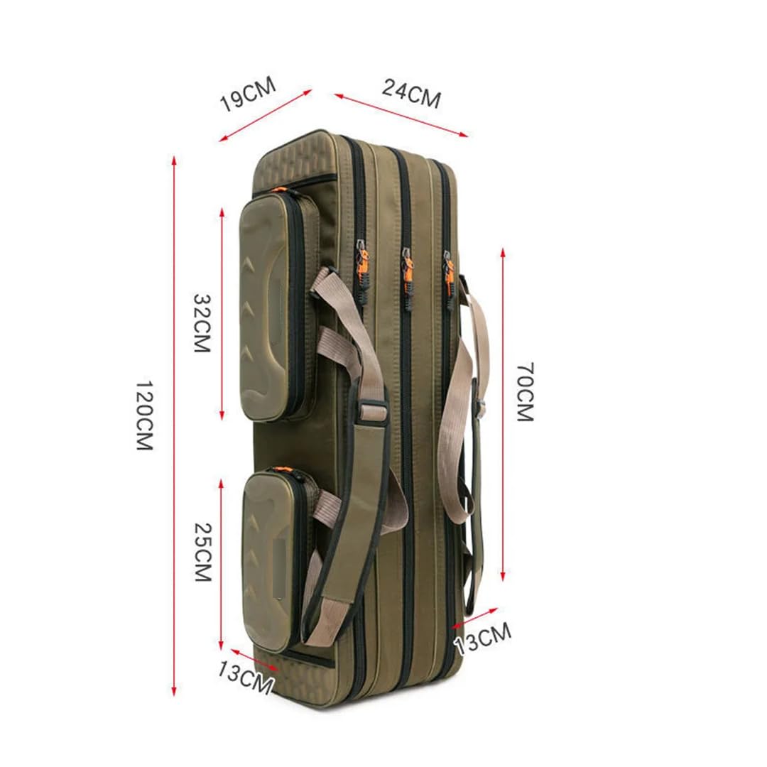 Suwequest Bolsas de caña de pescar de 80 cm, 90 cm, 100 cm, 120 cm, impermeables, 3/4 capas, estuche de almacenamiento para carrete de pesca, mochila de gran capacidad, 2 Capas 100cm