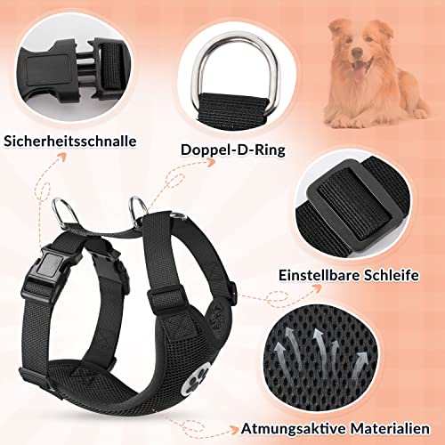SlowTon Hundegeschirr für Hunde, No Pull Sicherheitsgeschirr Kleine Mittlere Hunde Brustgeschirr Dog Harness Weich Gepolstert Atmungsaktiv