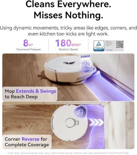 Image of NARWAL Freo Z10 Robot Vacuum & Mop, 120-Day Dust Bin, Tangle-Free Brush, Self-Cleaning, Corner Mop, 15000Pa Suction, Smart Dirt Sensors, Works with Google, Alexa, Siri & App