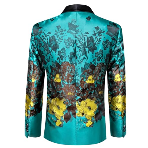 Image of Barry. Wang Men's Sport Coats & Blazers Flower Suit Jacket 1 Button Paisley Tuxedo Mardi Gras Carnival Parade Gift