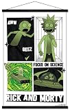 Rick And Morty: Season 9 (2026) - Focus On Science Wall Poster with Magnetic Frame, 34L" x 22.4W", Premium Print and Black Hanger Bundle