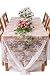Crisky 60"x120" Classic White Lace Tablecloths for Weddings, Rose Vintage Embroidered Lace Table runner Overlay for Baby & Bridal Shower Décor, Elagent Chic Spring Sunmmer Outdoor Tea Party Tablecover