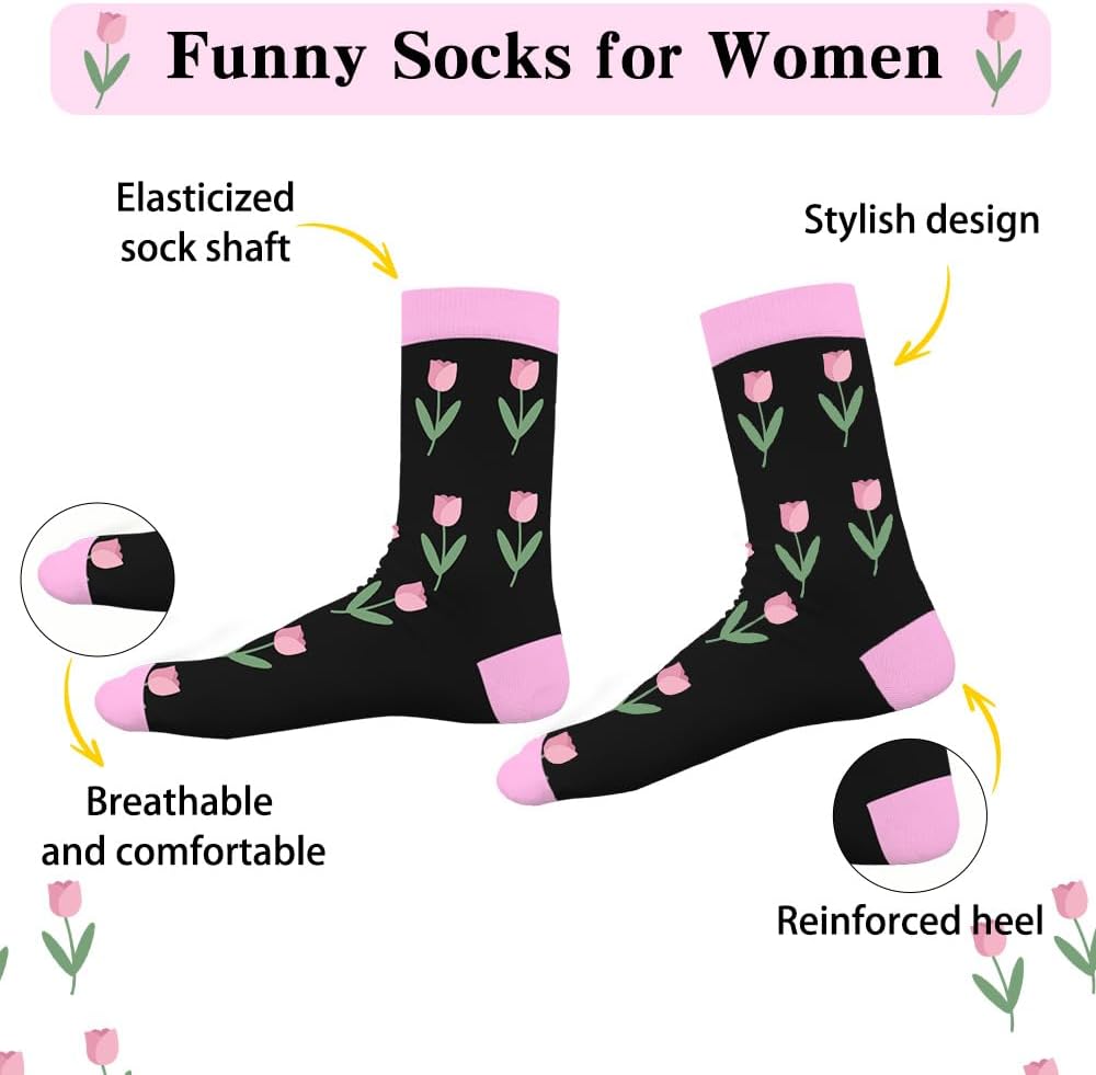 Flower Lovers Gifts for Women Girls,Flower Funny Socks - Christmas Valentines Day Birthday Gifts for Mom Sister image 4