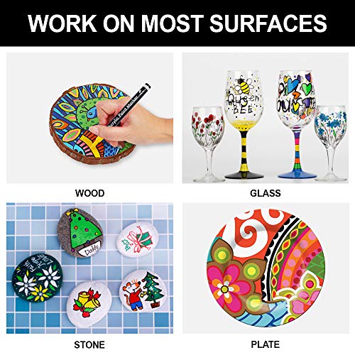 Acrylic Paint Markers, 24 Colors Lelix Permanent Acrylic Paint Pens For Rock, Glass Painting, Ceramic, Wood, Canvas, Fabric, Photo Album, Diy Craft Projects, Medium Point #TOP3